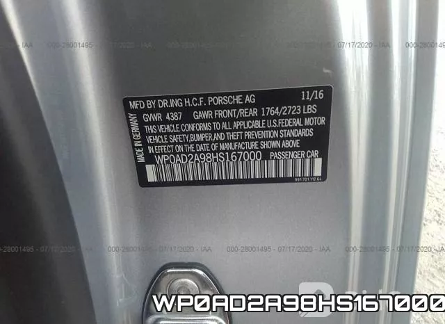 WP0AD2A98HS167000 фото 10