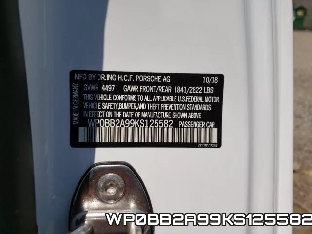 WP0BB2A99KS125582 фото 2