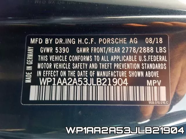 WP1AA2A53JLB21904 фото 2