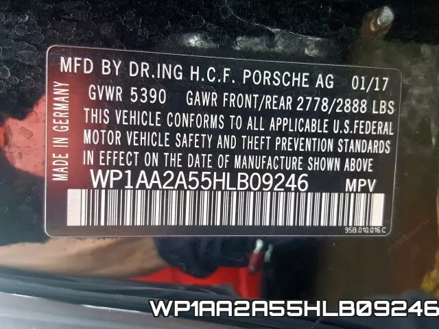 WP1AA2A55HLB09246 фото 2
