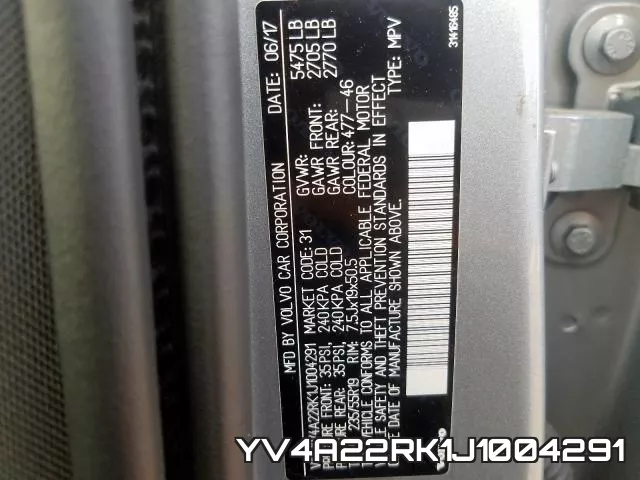 YV4A22RK1J1004291 фото 2