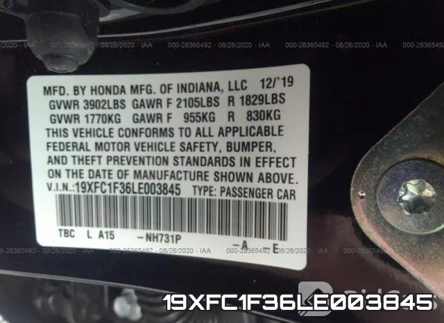 19XFC1F36LE003845 фото 10