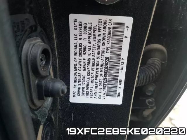 19XFC2E85KE020220 фото 2