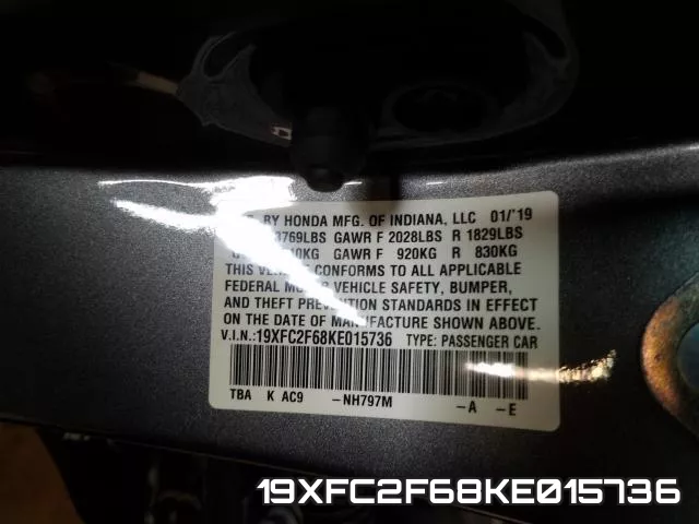 19XFC2F68KE015736 фото 2