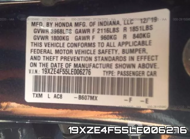 19XZE4F55LE006276 фото 10