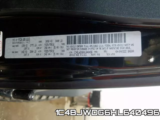 1C4BJWDG6HL640496 фото 2