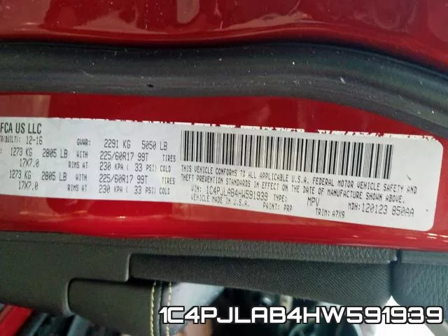 1C4PJLAB4HW591939 фото 2