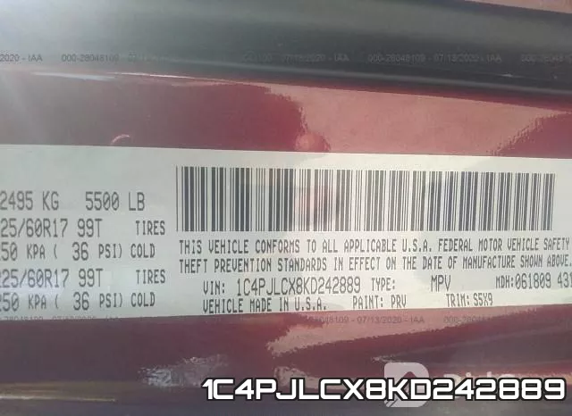 1C4PJLCX8KD242889 фото 9