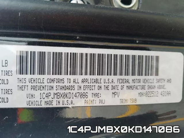 1C4PJMBX0KD147086 фото 2