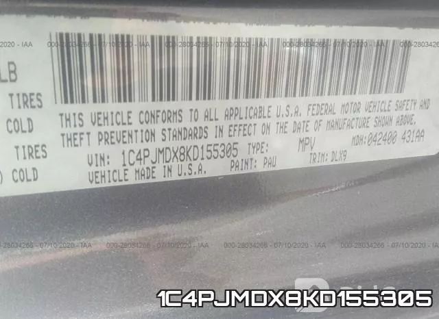 1C4PJMDX8KD155305 фото 10