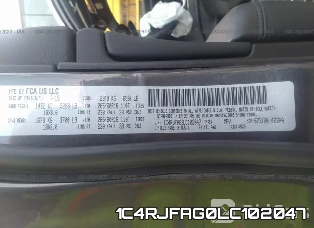 1C4RJFAG0LC102047 фото 10