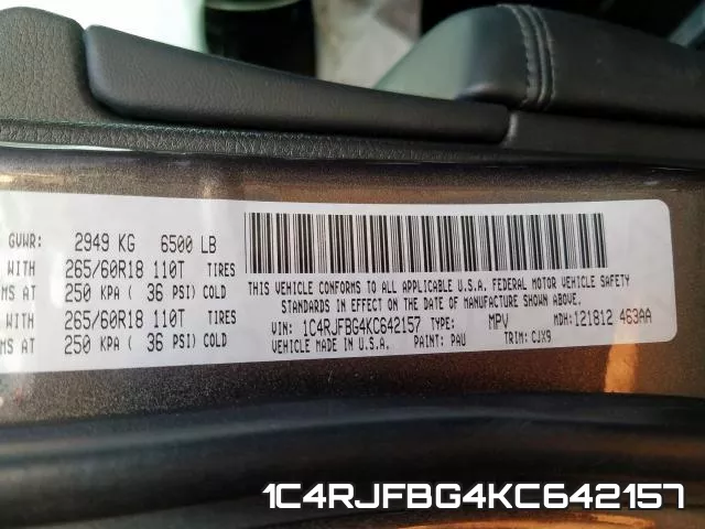 1C4RJFBG4KC642157 фото 2
