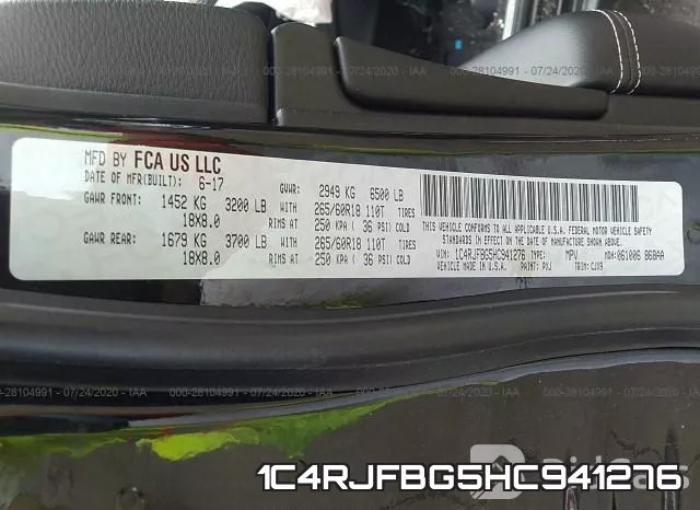 1C4RJFBG5HC941276 фото 10