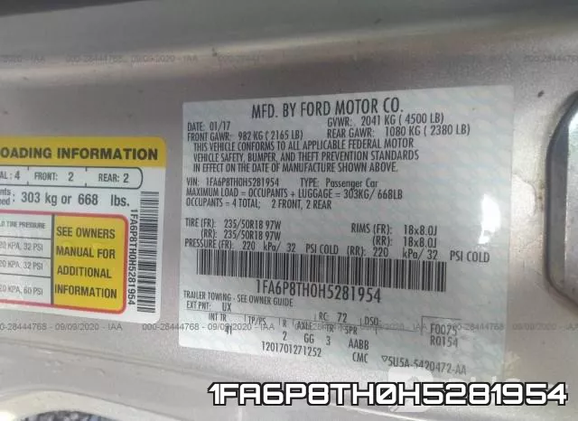 1FA6P8TH0H5281954 фото 10