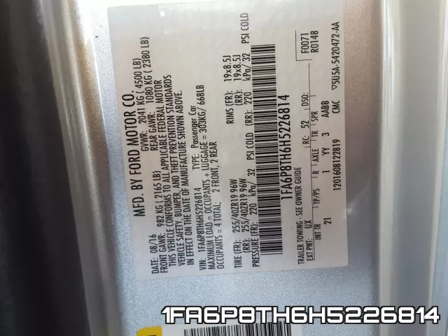 1FA6P8TH6H5226814 фото 2
