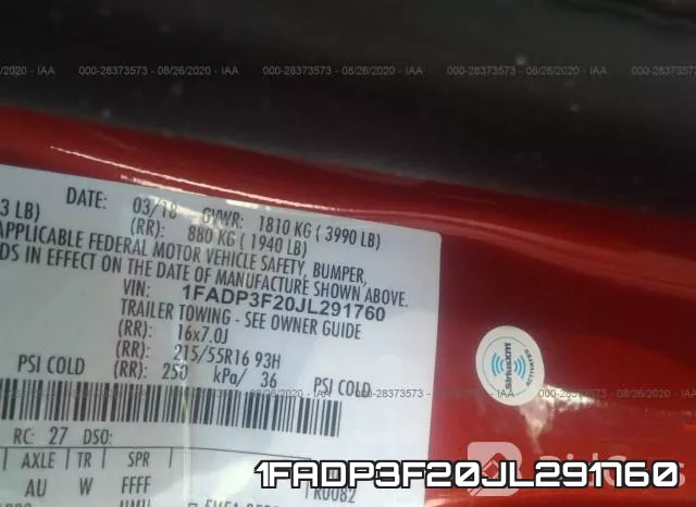 1FADP3F20JL291760 фото 10
