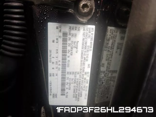 1FADP3F26HL294673 фото 2