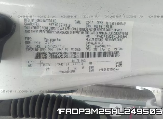 1FADP3M25HL249503 фото 10