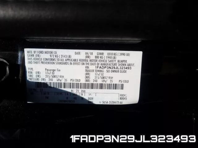 1FADP3N29JL323493 фото 2