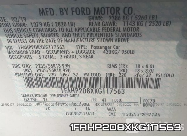 1FAHP2D8XKG117563 фото 10