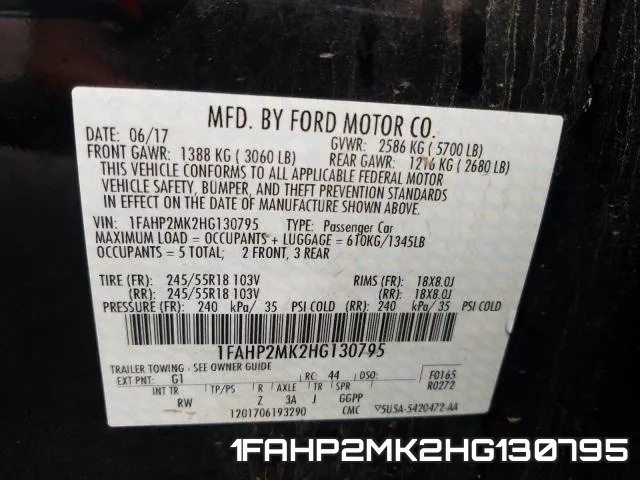 1FAHP2MK2HG130795 фото 2