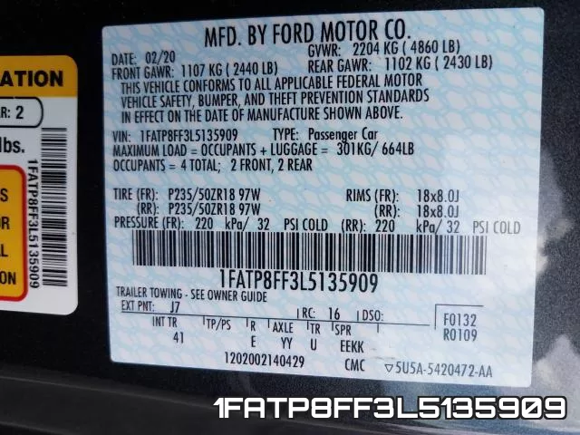 1FATP8FF3L5135909 фото 2