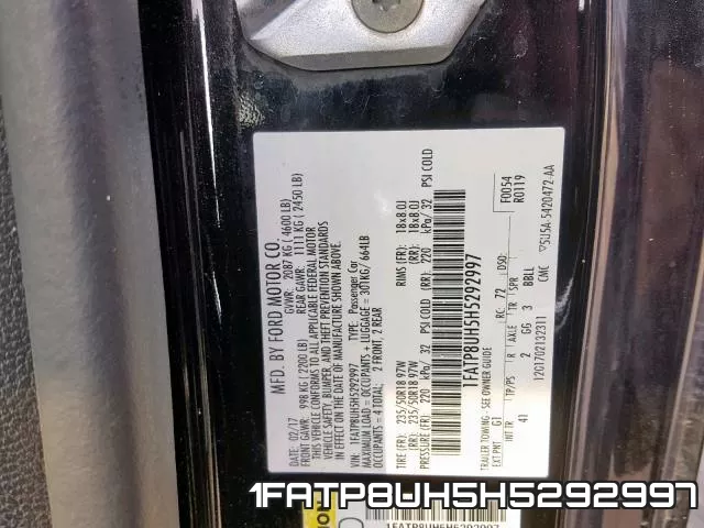 1FATP8UH5H5292997 фото 2