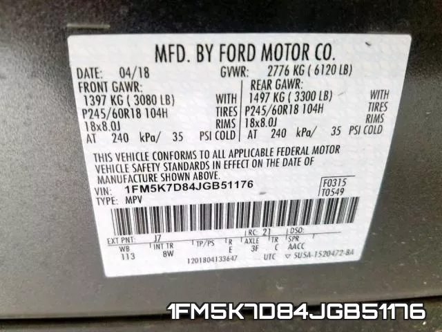 1FM5K7D84JGB51176 фото 2
