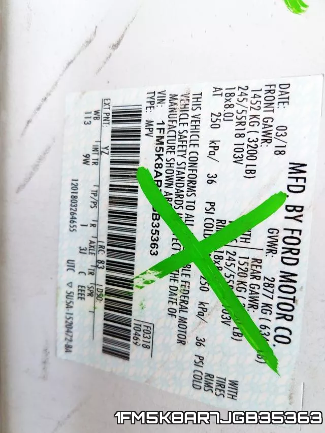 1FM5K8AR7JGB35363 фото 2