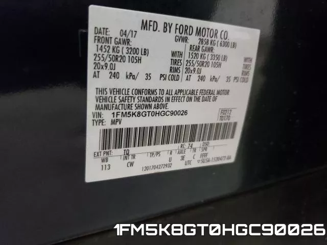 1FM5K8GT0HGC90026 фото 2
