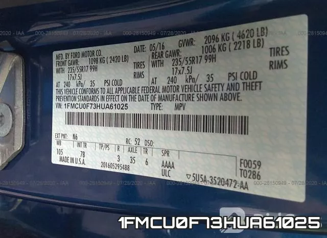 1FMCU0F73HUA61025 фото 10