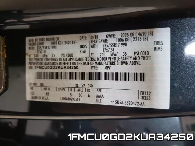 1FMCU0GD2KUA34250 фото 2