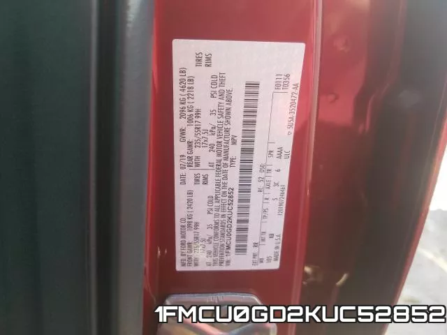 1FMCU0GD2KUC52852 фото 2