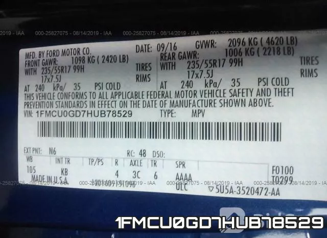 1FMCU0GD7HUB78529 фото 10