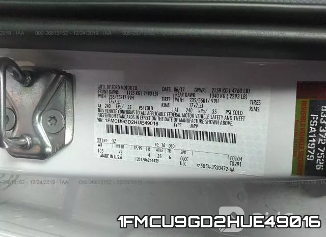 1FMCU9GD2HUE49016 фото 10