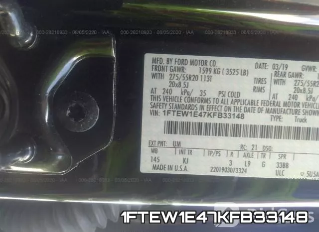 1FTEW1E47KFB33148 фото 10