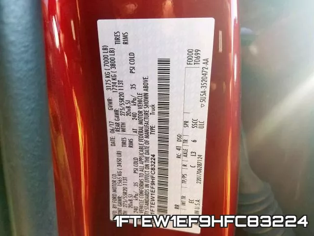 1FTEW1EF9HFC83224 фото 2