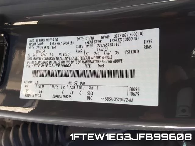 1FTEW1EG3JFB99608 фото 2