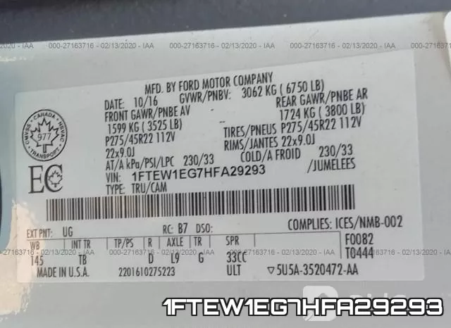 1FTEW1EG7HFA29293 фото 10