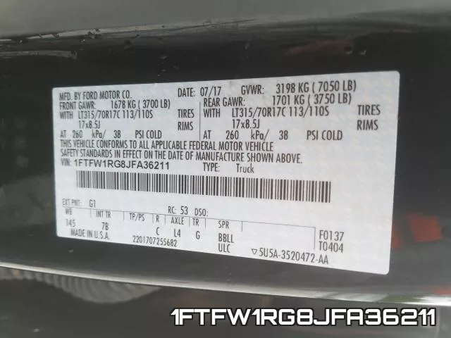 1FTFW1RG8JFA36211 фото 2