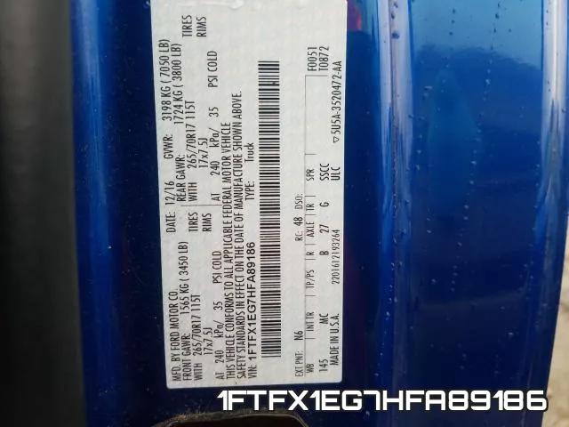 1FTFX1EG7HFA89186 фото 2