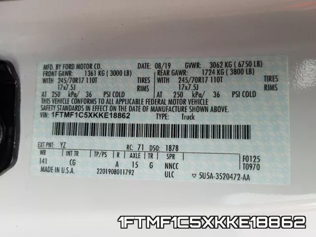 1FTMF1C5XKKE18862 фото 2