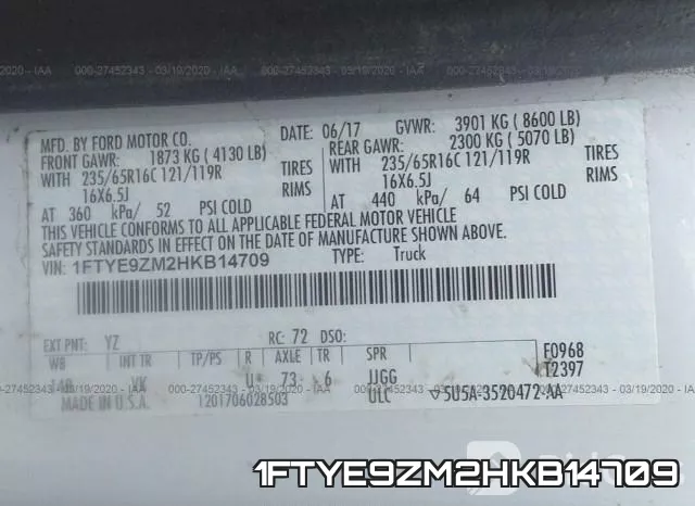 1FTYE9ZM2HKB14709 фото 10