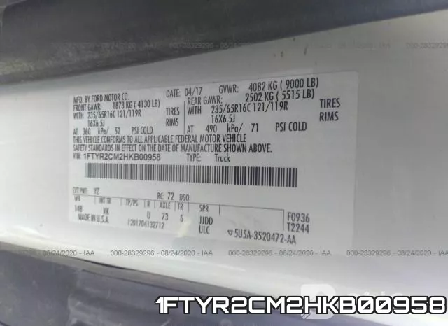 1FTYR2CM2HKB00958 фото 10