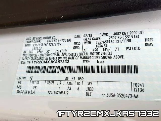 1FTYR2CMXJKA57332 фото 2