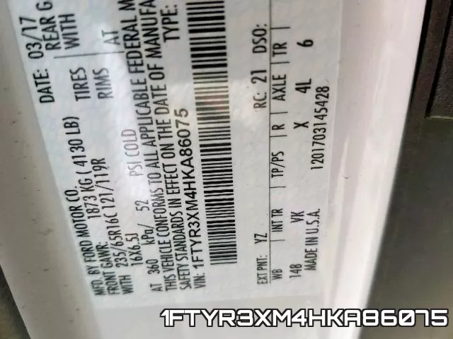 1FTYR3XM4HKA86075 фото 2