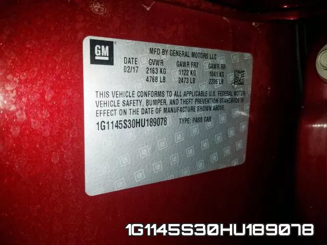 1G1145S30HU189078 фото 2