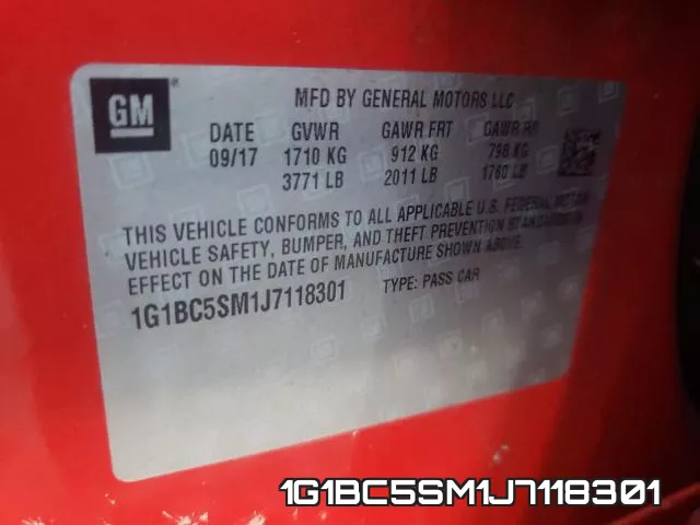 1G1BC5SM1J7118301 фото 2