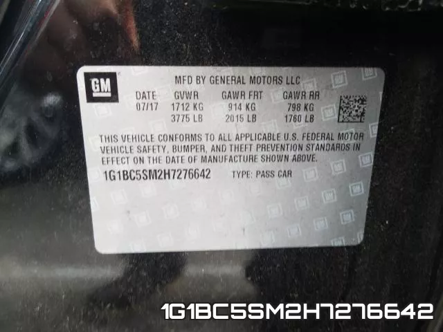 1G1BC5SM2H7276642 фото 2