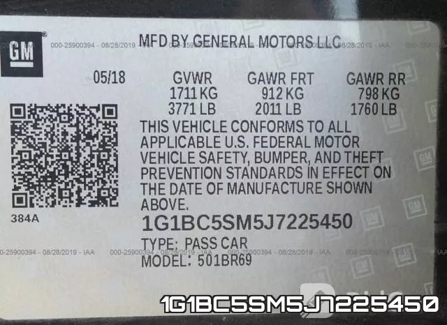 1G1BC5SM5J7225450 фото 10